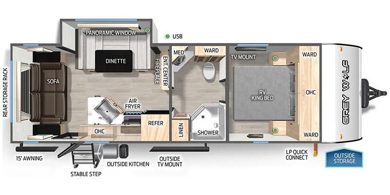 2025 Forest River Cherokee Grey Wolf 23MK floorplan