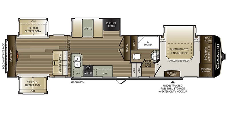 2018 KEYSTONE COUGAR 366RDS floorplan
