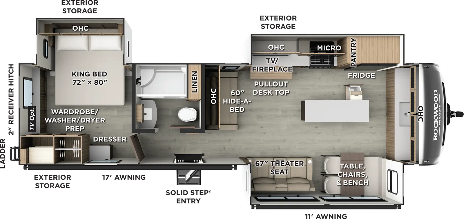 2026 Forest River Rockwood Signature 8339FK - Floorplan 1