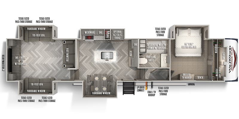 2021 Forest River Wildwood Heritage Glen 372RD - Floorplan 1