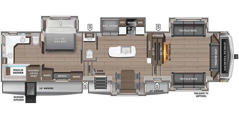 2024 Jayco North Point 382FLRB - Floorplan 1